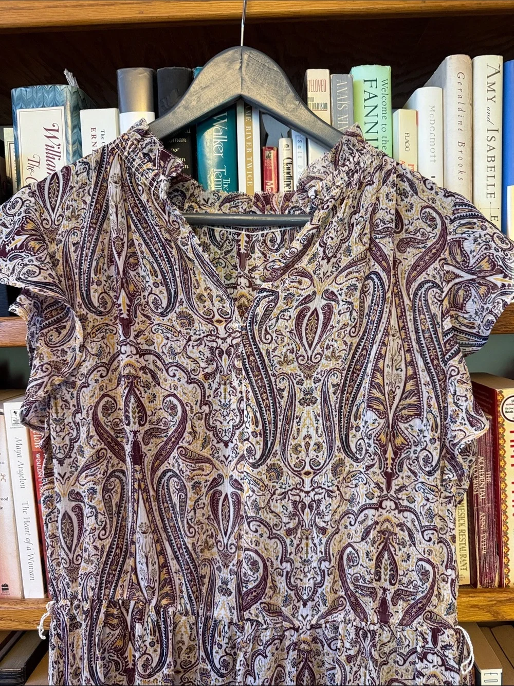 Ann Taylor Factory sheer paisley dress M - Picture 6 of 8